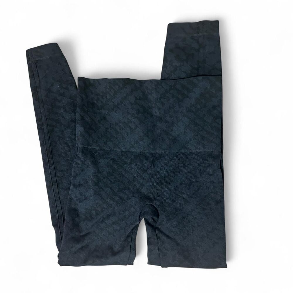 Spanx Tread Print Leggings Black Navy Size L Shapewear Activewear